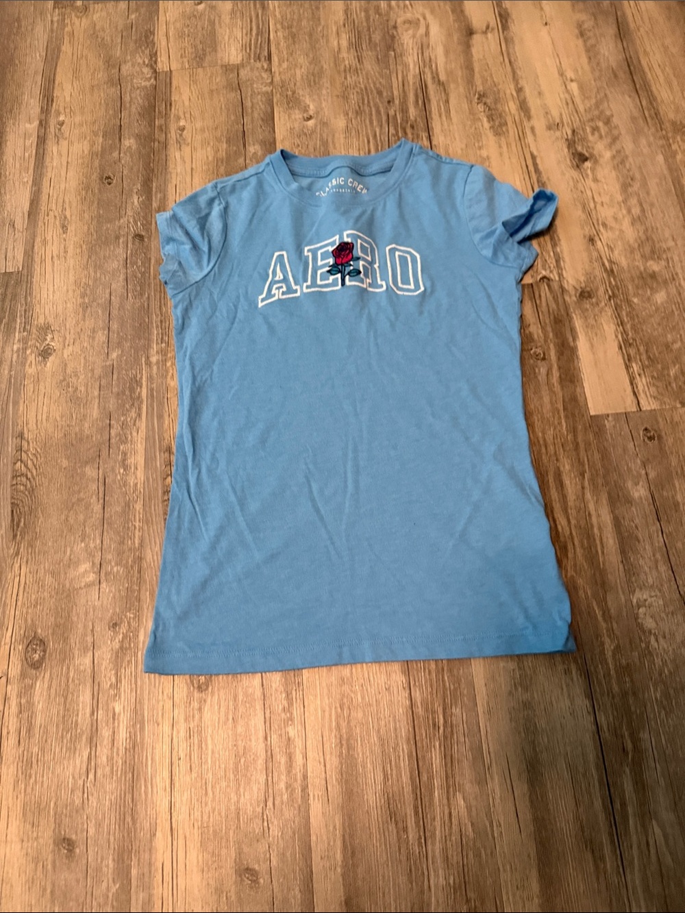 Aeropostale Light Blue Short Sleeve Graphic Tee